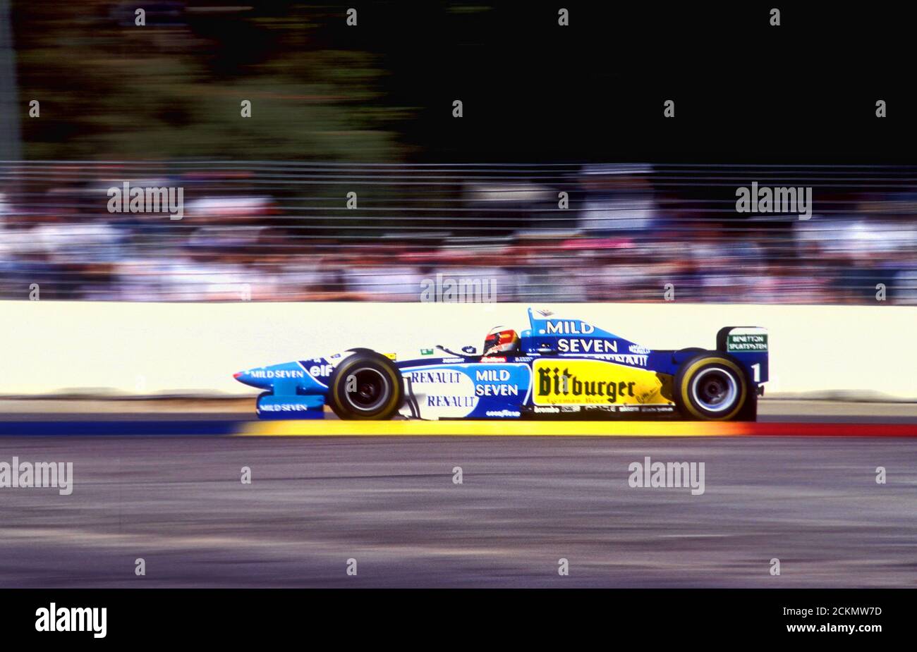 Fórmula uno, Campeonato del Mundo 1996, Michael Schumacher conduciendo el coche de Benetton, Adelaide, Australia del Sur Foto de stock
