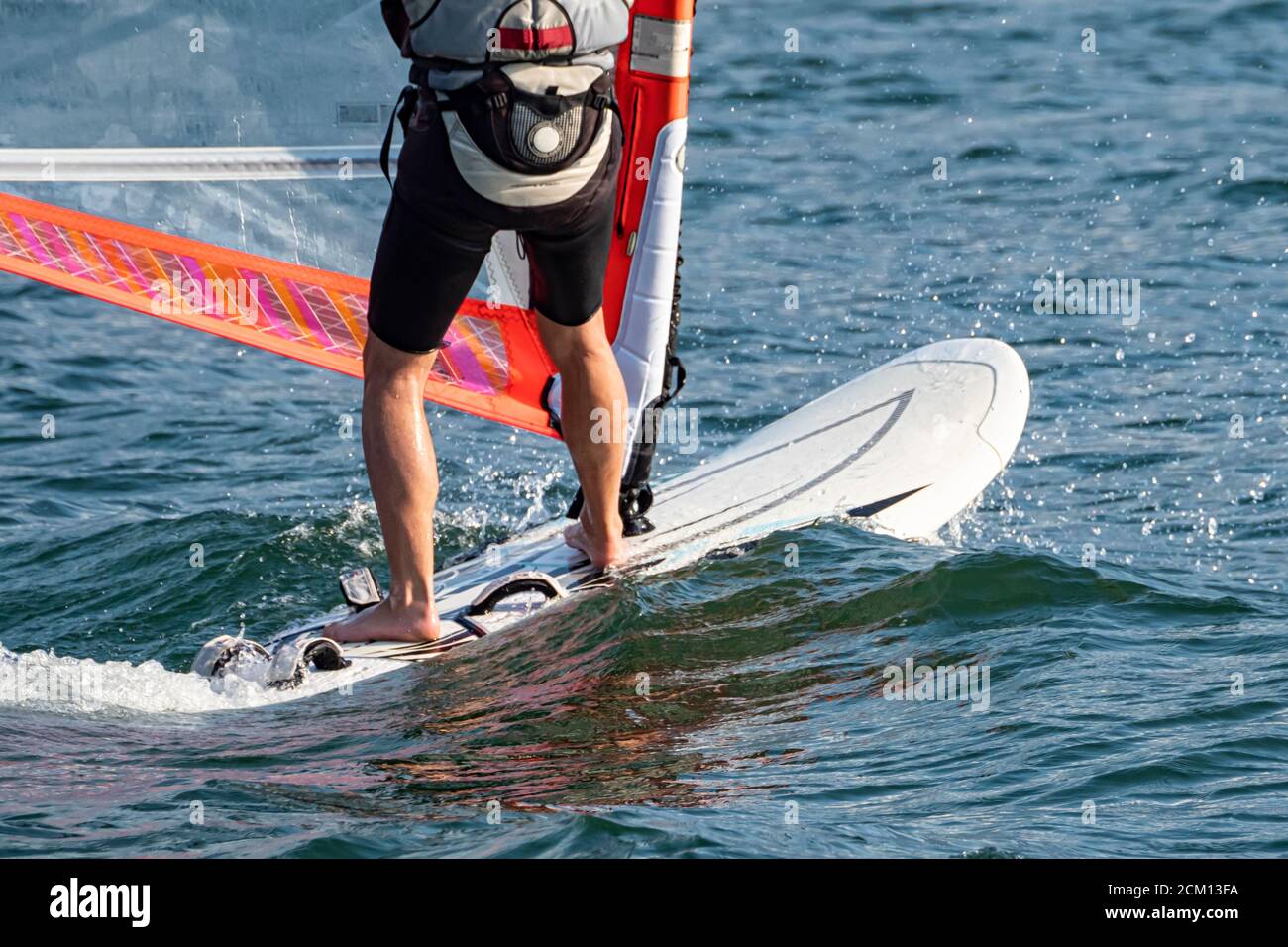 Detalle de la escena de windsurf de la tabla de surf Foto de stock