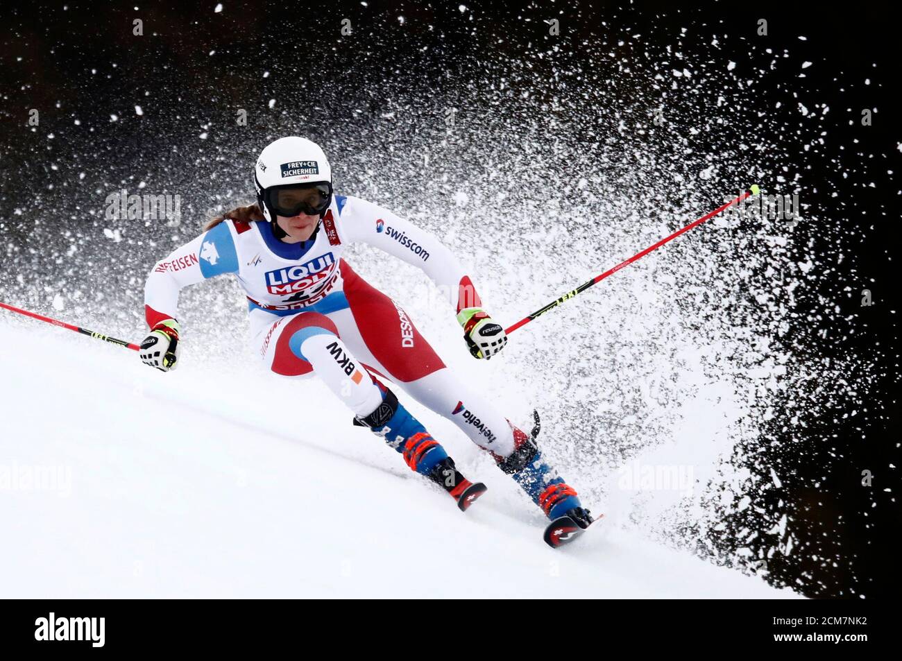 Esquí alpino - FIS Campeonato Mundial de esquí alpino - Slalom gigante femenino - are, Suecia - 14 de febrero de 2019 - Andrea Ellenberger, Suiza, en acción. REUTERS/Christian Hartmann Foto de stock