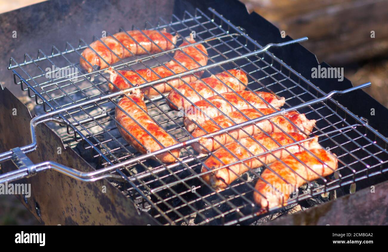 Carne asada a la parrilla para barbacoa Foto de stock