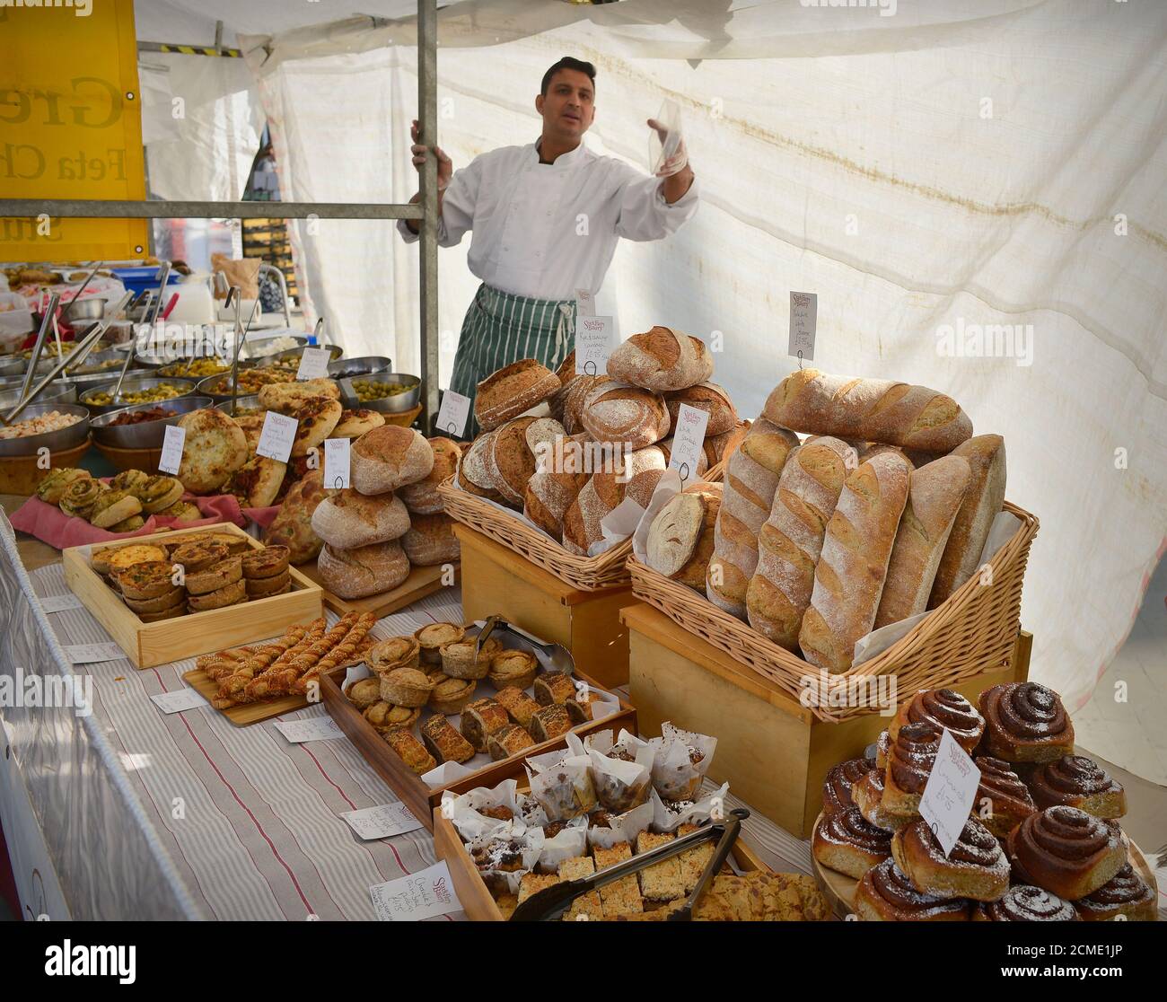 Alimentos frescos Ripon Market North Yorkshire Inglaterra Reino Unido Foto de stock