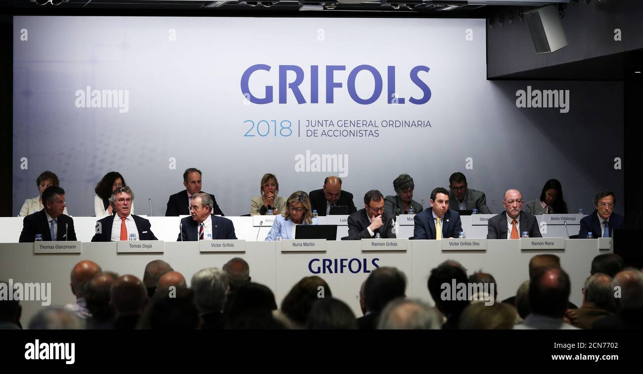El presidente de Grifols, Víctor Grifols Roura, asiste a la junta de  accionistas de 2018 en su sede en Sant Cugat del Valles, cerca de Barcelona,  España, el 25 de mayo de