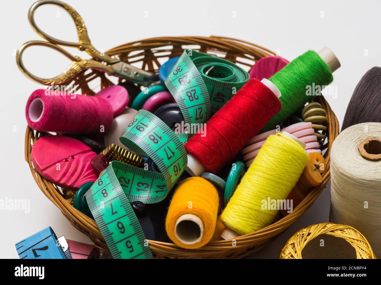 accesorios de costura antiguos Foto de stock