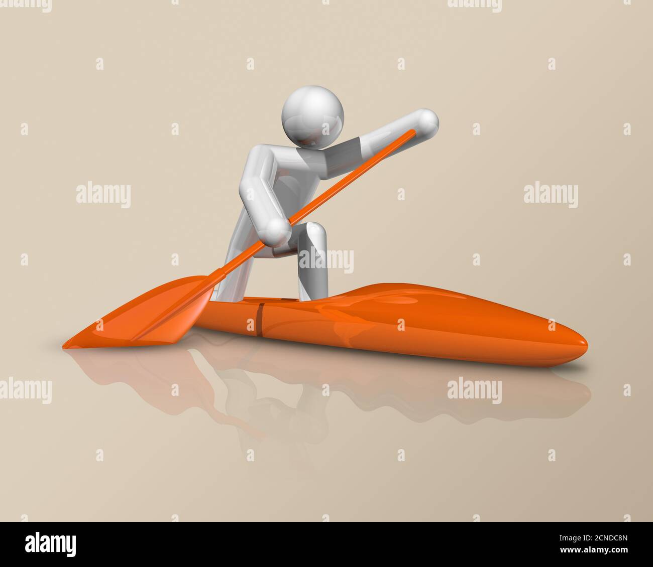 símbolo de la canoa tridimensional, deportes olímpicos. Ilustración Foto de stock