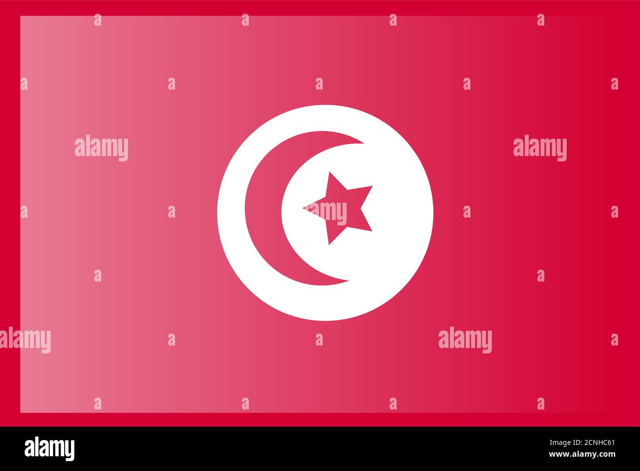 Pabellón de Túnez con el nombre de icono. Colores oficiales y la proporción correcta. La bandera nacional de Túnez Ilustración del Vector