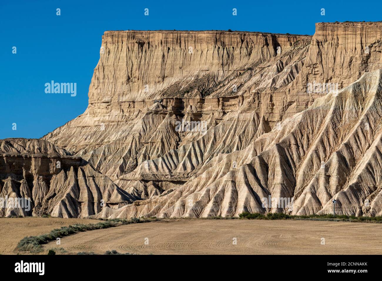 Formaciones rocosas, Bardenas reales, Navarra, España Foto de stock