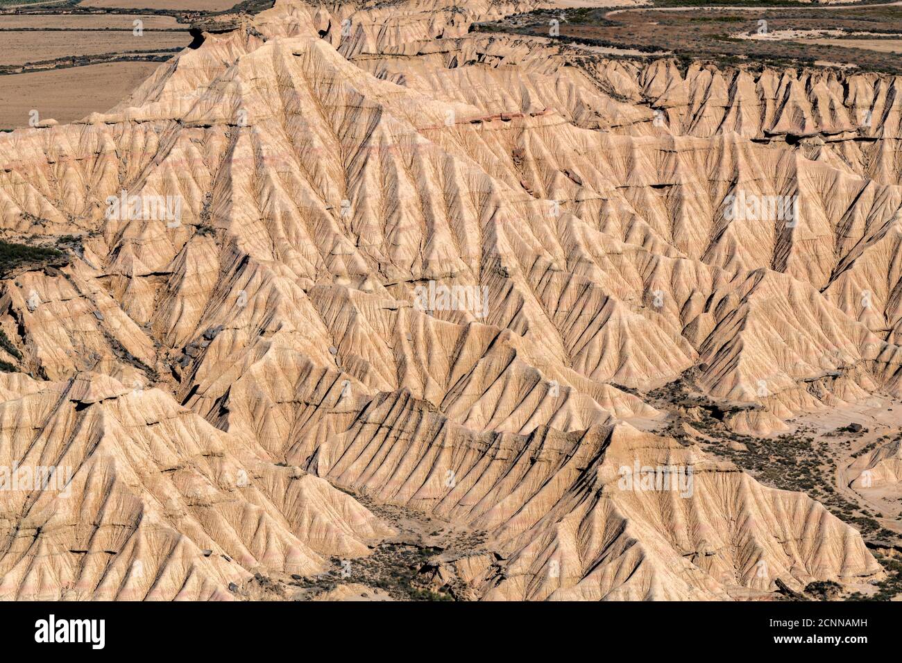 Formaciones rocosas, Bardenas reales, Navarra, España Foto de stock