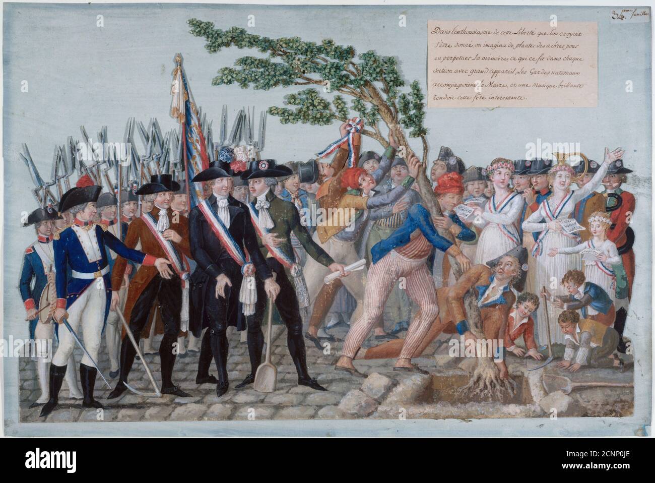 Árbol de la Libertad 1789, c. 1790. Encontrado en la colección de Mus&#xe9;e Carnavalet, París. Foto de stock