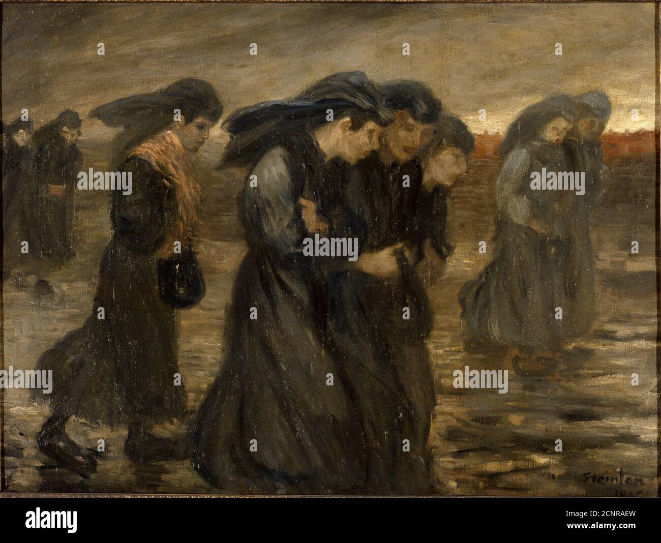 El regreso de los trabajadores (la rentrée des ouvrières), 1903. Se encuentra en la colección de Musée d'art et d'histoire Paul Eluard, Saint-Denis. Foto de stock
