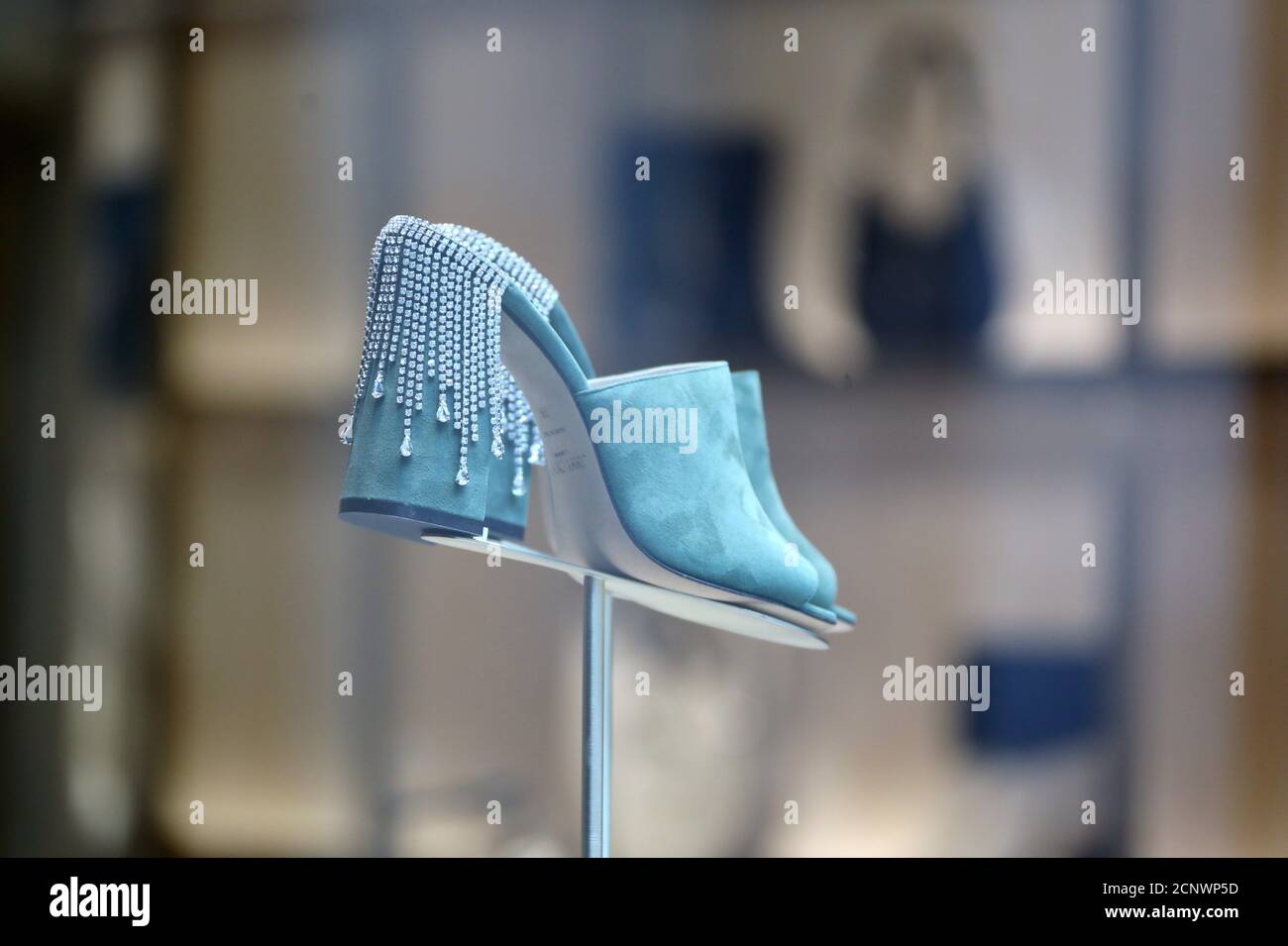 Jimmy Choo zapatos hechos a mano en la tienda de Copenhague en Stroget Foto de stock