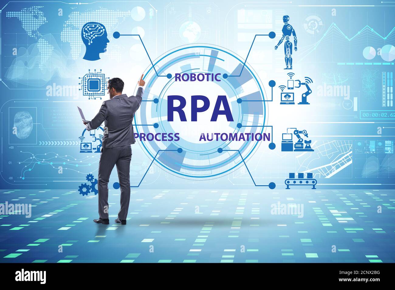 Concepto de RPA - automatización de procesos robóticos Fotografía de stock  - Alamy