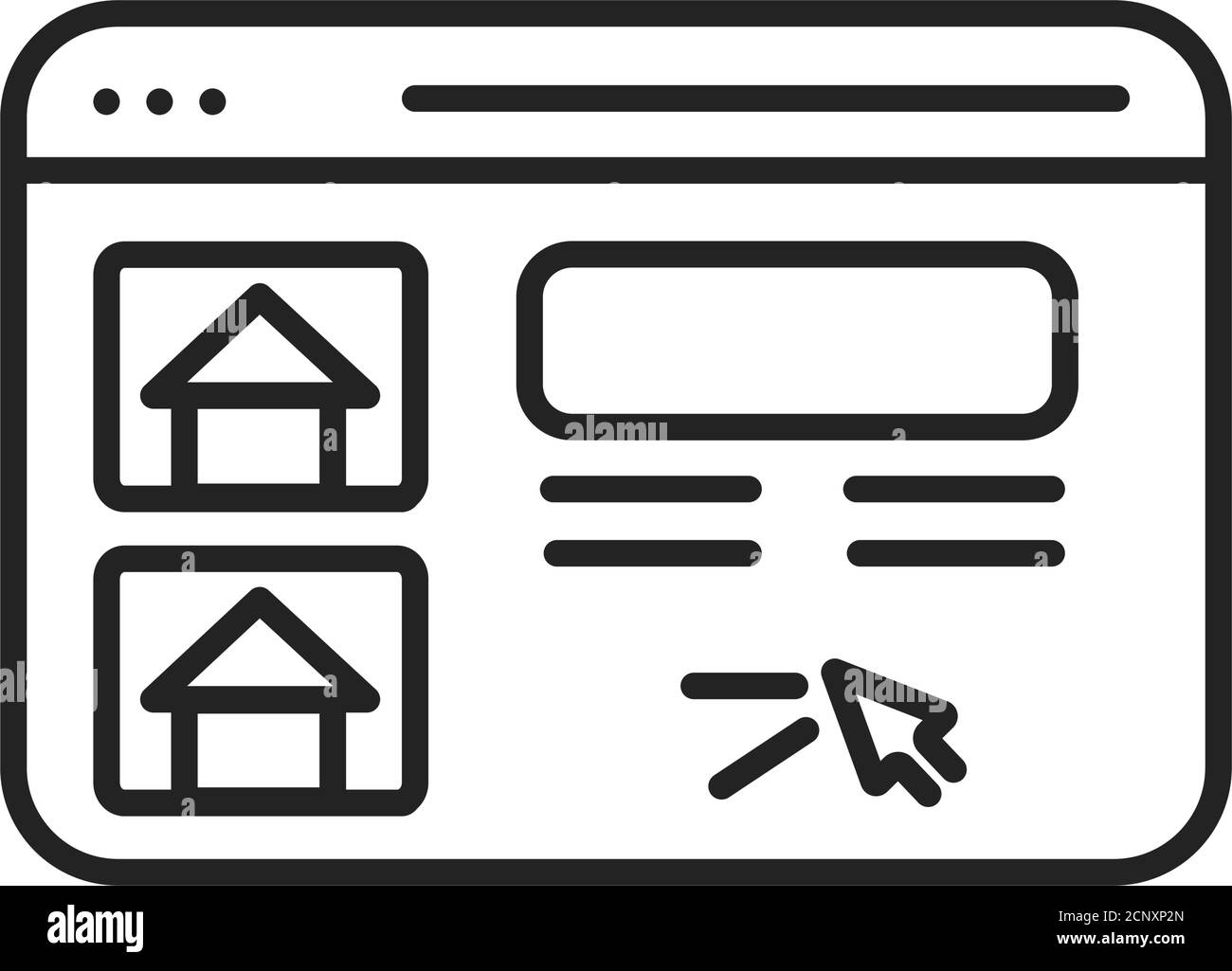 Buscar casa para alquilar icono de línea negra. Pictograma de sitio web  inmobiliario para página web, aplicación móvil, promoción. Elemento de  diseño UI UX GUI. Trazo editable Imagen Vector de stock -
