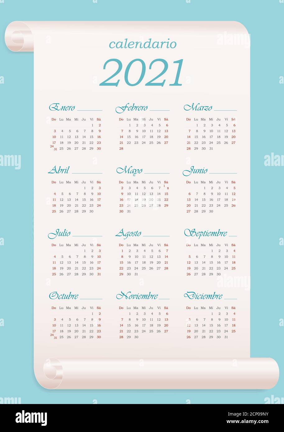 Plantilla calendario español Fotos e Imágenes de stock Alamy