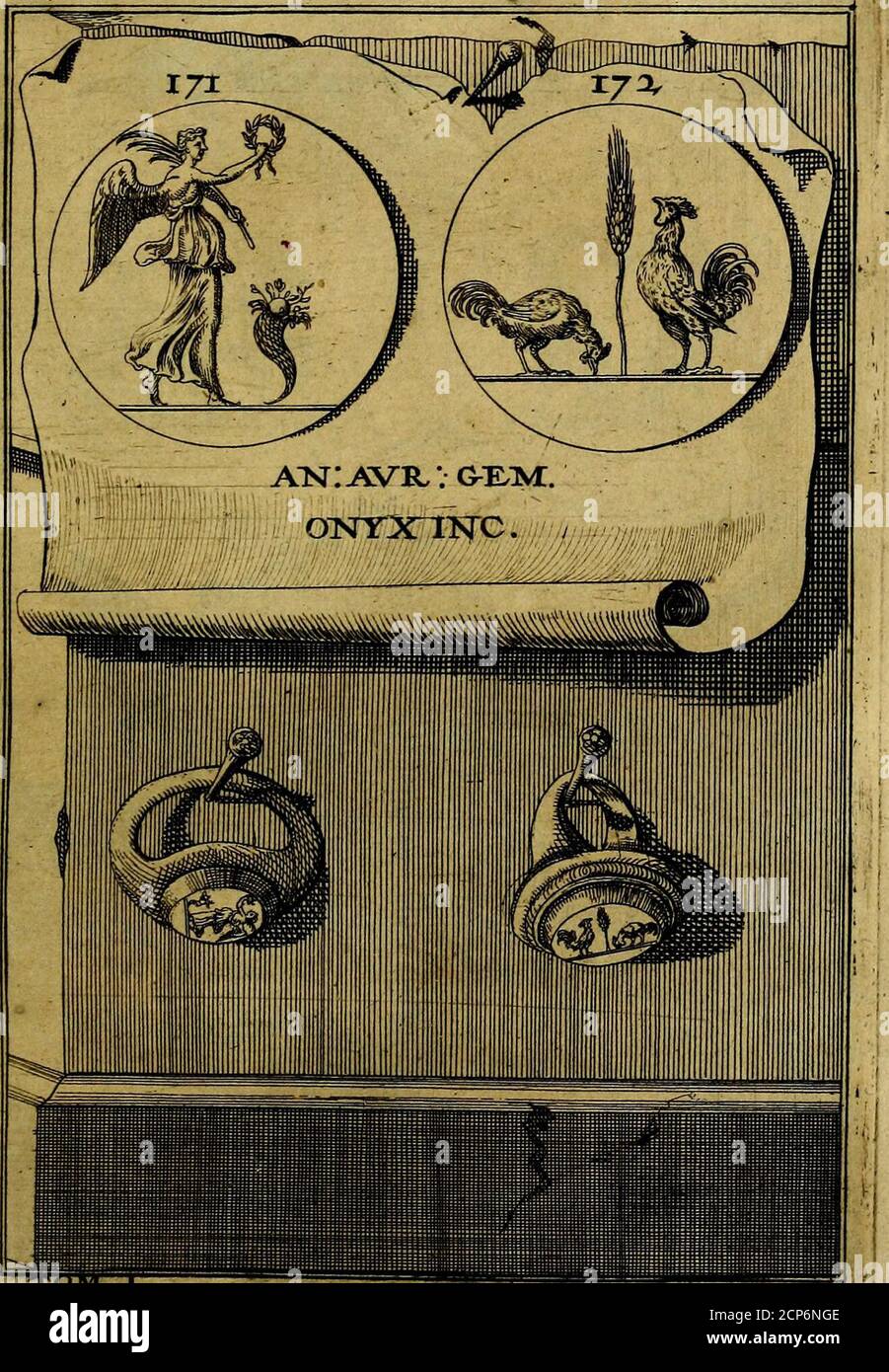 . Dactyliothecae, seu Annulorum sigillarium Quorum priscos tam Graecos quam Romanos usus, ex ferro, aere, argento & auro promptuarii ... Collectis aliunde & ineditis & editis annulorum figuris auctior; . Foto de stock