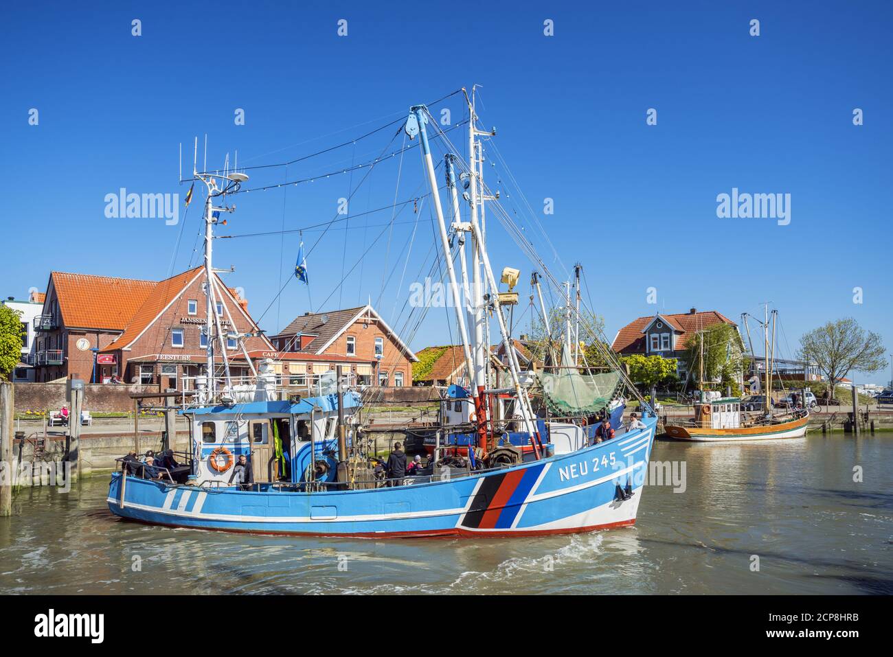 Puerto de Neuharlingersiel, Frisia Oriental, Costa del Mar del Norte, Baja Sajonia, Norte de Alemania, Alemania, Europa Foto de stock