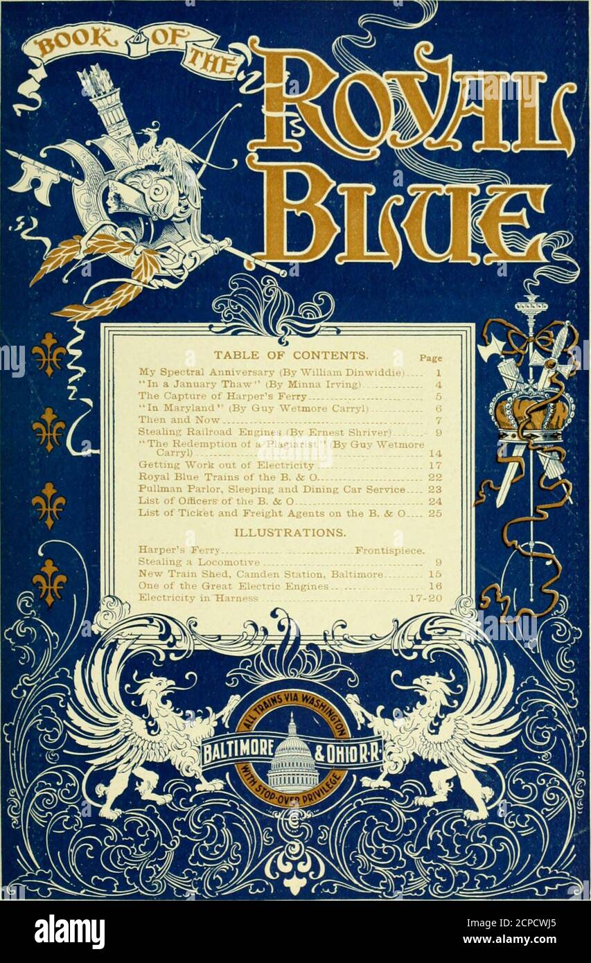 . Libro del azul real . Corbitt & Bntterfield Co., Printers, Chicago. L Enero de 1898. No 4.. Mi aniversario espectral. ?g*¥¥¥¥¥¥¥¥¥¥¥¥¥¥¥¥¥¥¥¥¥¥¥¥¥¥¥¥¥¥¥¥¥¥*¥¥¥¥¥¥¥¥¥¥¥¥¥v&lt;S * « * * * * pullman JBk, Pullman Counst . % w * Cars ♦ ♦ ♦ J * * * # TODOS LOS MARTES » DE * I ]Vew y ♦J i ol Philadelphia | *   i Baltimore (Washington A * * Cexas 4. Hrizona * * California ! 5 k* VIA BALTIMORE & OHIO R. CINCINNATI . ST. LUIS . RUTA DE LA MONTAÑA DE HIERRO . TEXAS Y EL PACÍFICO EL PASO Y EL PACÍFICO SUR... * Y DE I PITTSBURG I CADA THUR Foto de stock