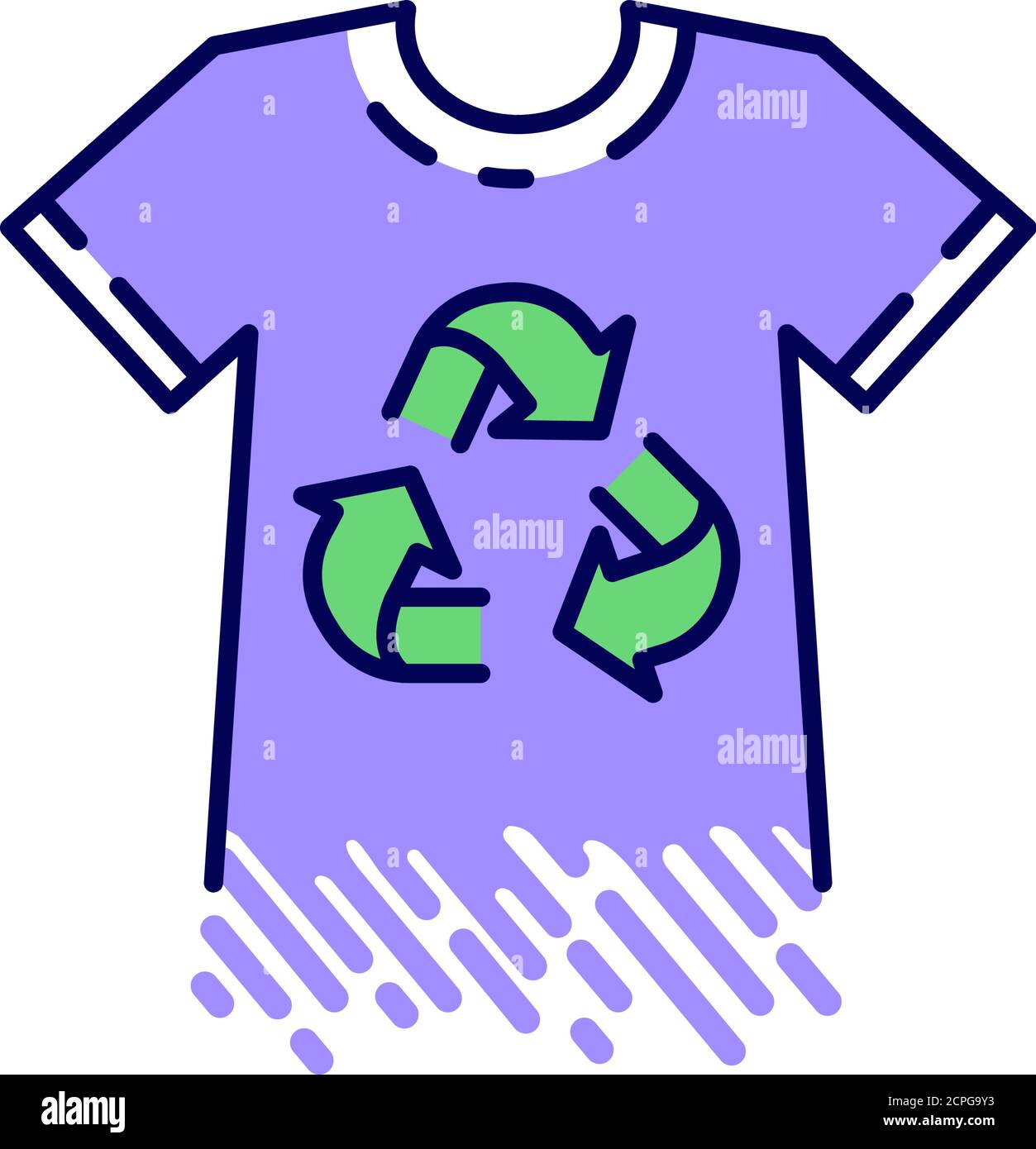 Reciclaje de ropa, icono de línea de color biodegradable. Recuperar ropa y  zapatos viejos para clasificar y procesar. Pictograma para página web,  aplicación móvil Imagen Vector de stock - Alamy