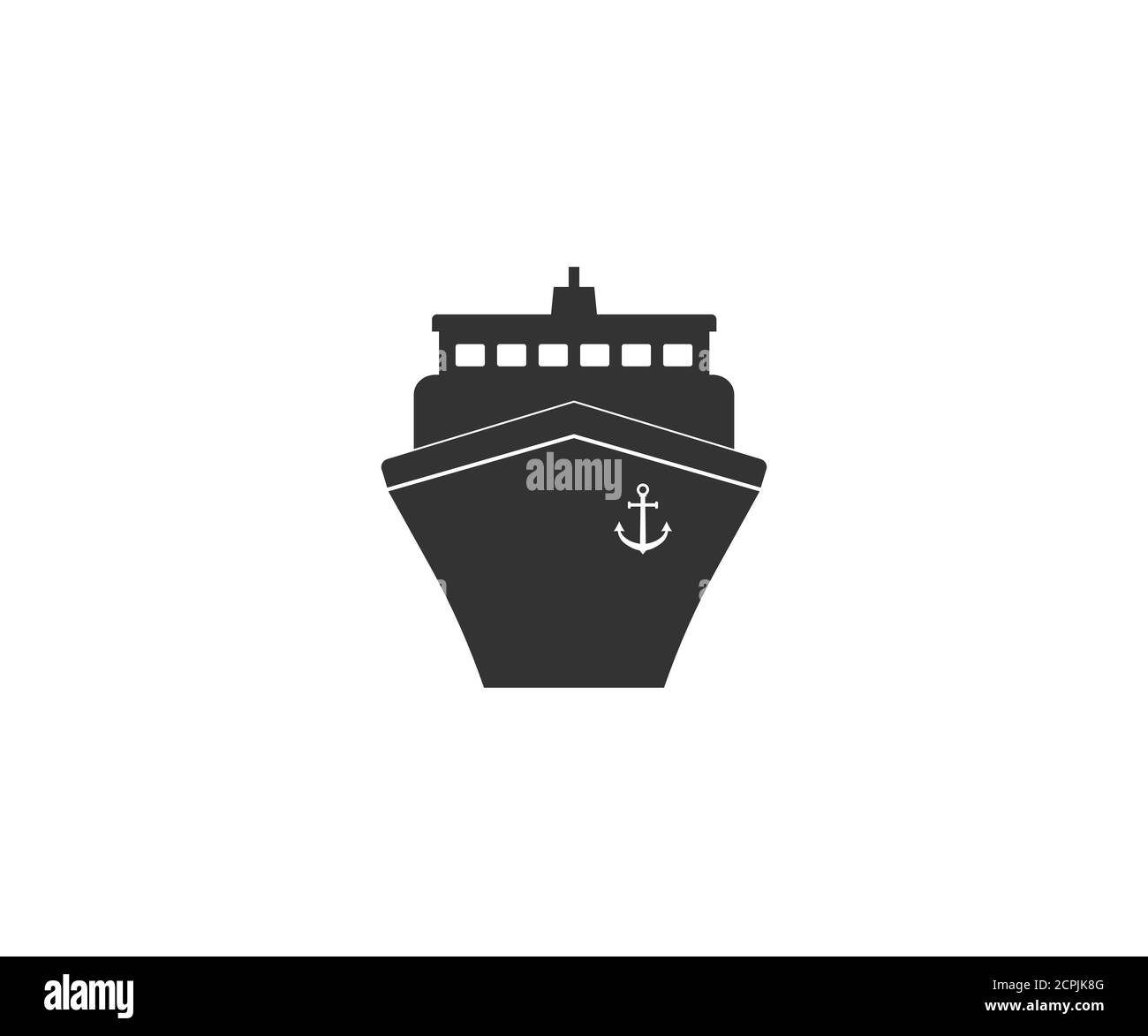 Icono de mar, barco, envío. Ilustración vectorial, diseño plano. Ilustración del Vector