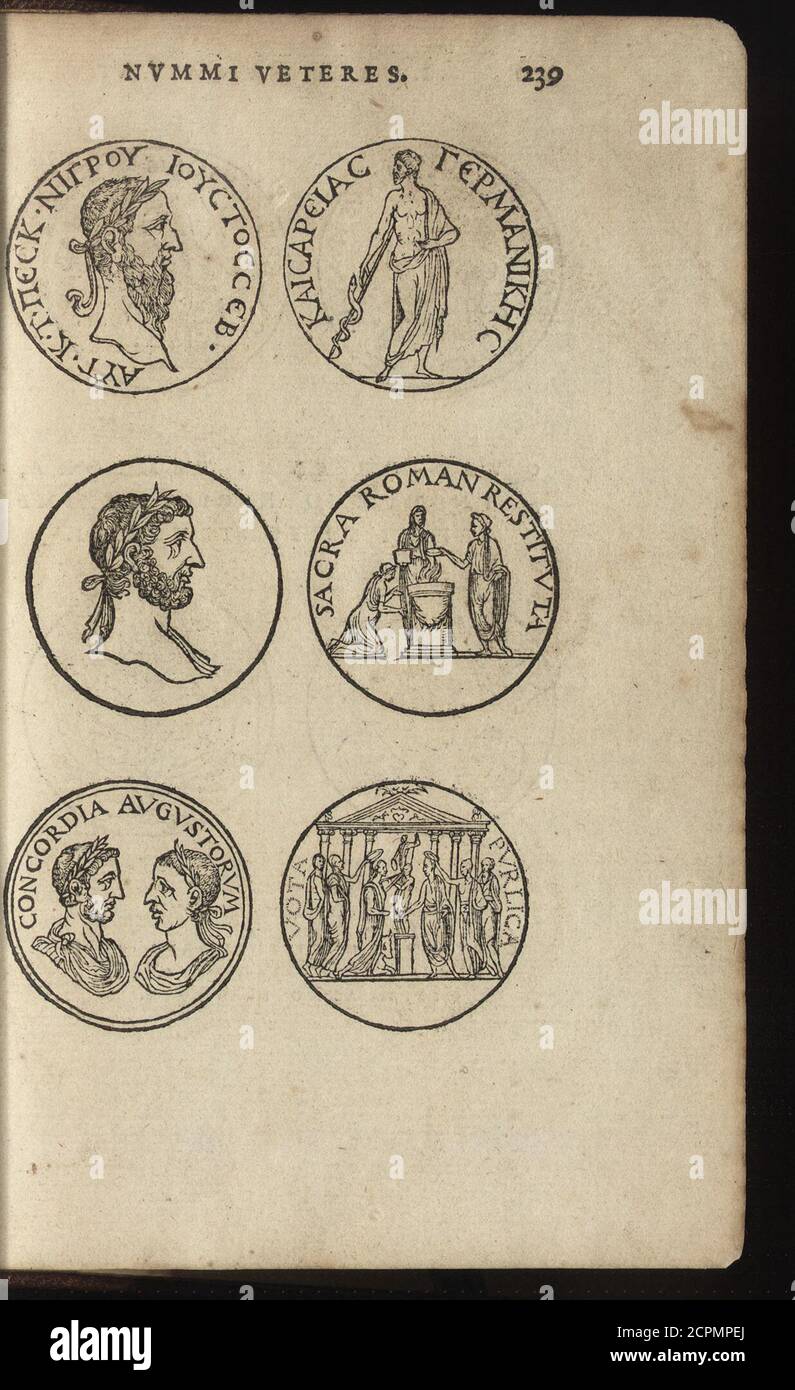 . Emblemata cvm aliqvot nvmnis antiqvi operis . 240 I. SAMB. VET. NVMMI Foto de stock