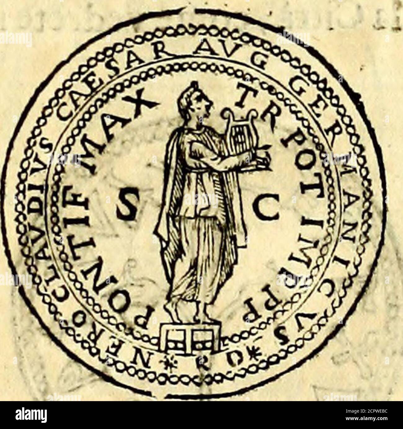 . Dialoghi di Antonio Agostini arcivescovo de Tarracona; sopra le medaglie, iscrizioni, e altre antichita: . B. A me pare,che chi voleffe negar cofa che tanto chiaramente fi vede,verreb-be almen coflretto à cedere allautorità deHEuangelicin quella moneta che fumoftratata à chriftonollro Signore con rimaginej&infcrittione difiire,dahri-be alli pri pri di pri, pri pri pri così follerò. A. GHI porrà ben mente alle Coflitutioni de i titoli de/alfa mone1 a;&ijìquisfoli*dì circulum exteriorem wciderÌJ,&.,de reierìsnomifmatispoteBate,nel Codice Teo-dofiano, & in quel di Giustiniano, Foto de stock