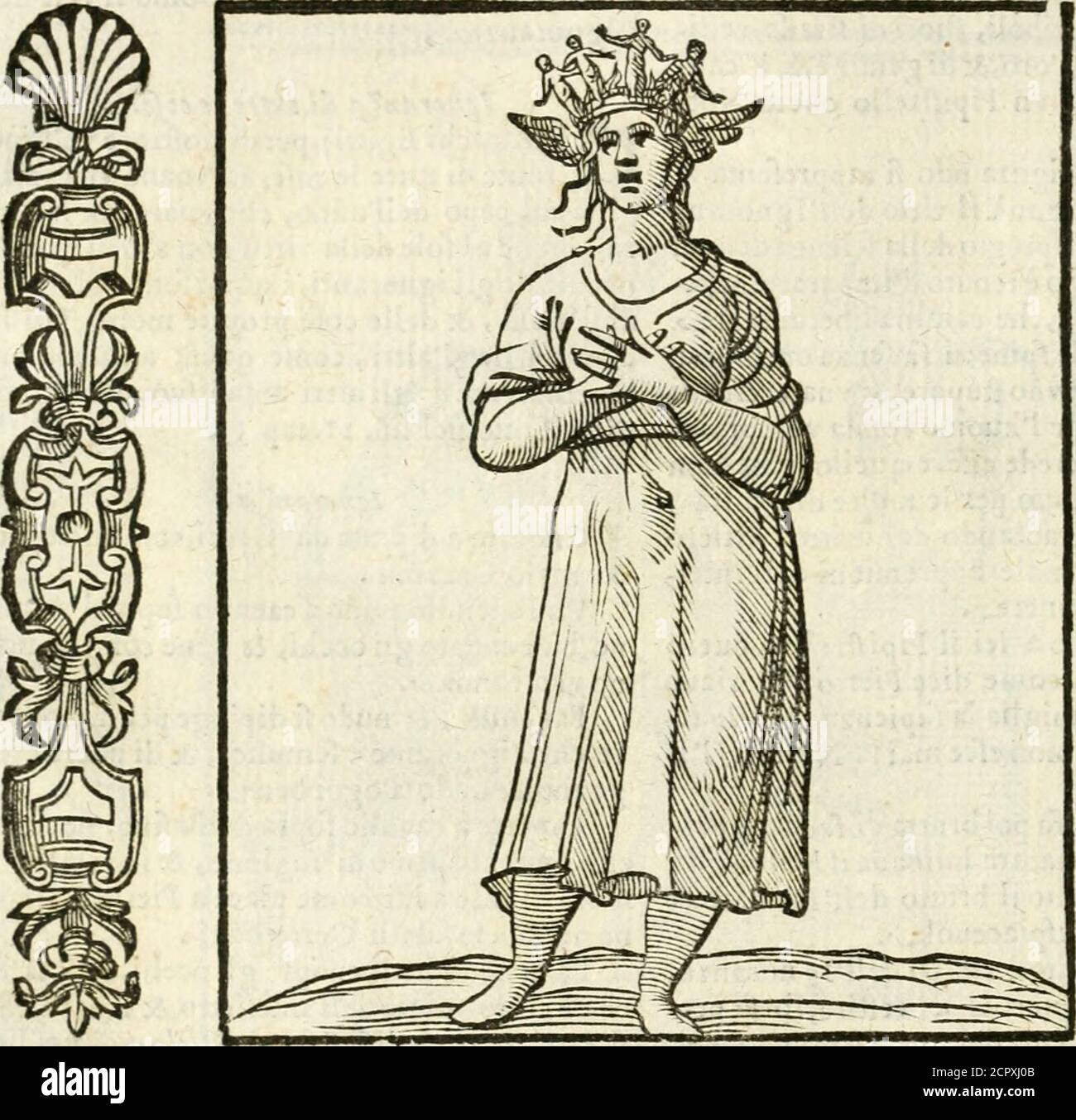 . Della novissima iconologia . ofa fra-gile,&: Vaiia,& molto deg di lui,fi coaie di-ce Pierio Val.lib.j7.delh Geroglifici. IGNO RANZA.come dipinta dall Alciati nelli fusi EmhUtni, Che mofiro equeflo ? Sfinge perche ferbft vetìeFiutna laccia di donna 5 e le/ne membra dAugello, e di Lione ha i piedi ?Vinsta ligtioranx., che procedure, D TYT Jos Della nouifsima Iconologia U/» tre cagioni, o da intelletto lieue. VttgheXJa de piacer momdani o ddfuperbia, che virtù corrompe A/i lhtiom , che sa per ehegli e nate, « quefl» sopone, e vincitar felice vìucj. IGNORANZA. APPRESSO a Grani fi aipi Foto de stock