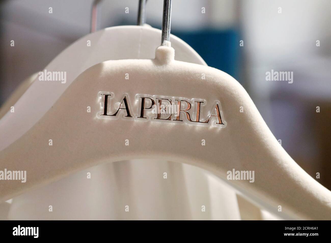 The La Perla logo is seen backstage before the La Perla Autumn/Winter 2017  collection during New York Fashion Week in the Manhattan borough of New  York, U.S., February 9, 2017. REUTERS/Brendan McDermid