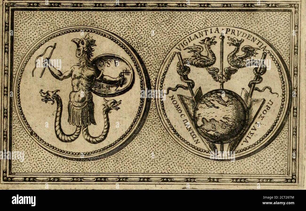 . Delle allvsioni, imprese, et emblemi del SIG. Principio Fabricii da Teramo sopra la vita, opere, et attioni di Gregorio XIII pontefice massimo, libri VI : nei quali sotto l'alegoria del drago, arme del detto pontefice, si describe anco la uera forma d'un principe Christiano .. . C C X . Lo spirto, ehè da dio fato immortale,E dentro al petto JT diffonde, e ferraTremale al corpo, ehe di fragii terra.Etappò quello poco, 0 nulla. Cosil mio off)etto non w paia eguale . A quel, chai Saggio il cor apre, e diferra,che facilmente il fenfi de gtocchi erra,Quandha la benda,eIVel doppio, e morta Foto de stock