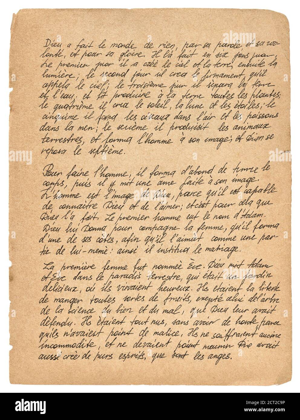 Fondo de textura de papel antiguo con texto escrito a mano. Escritura a  mano. Caligrafía. Carta Fotografía de stock - Alamy