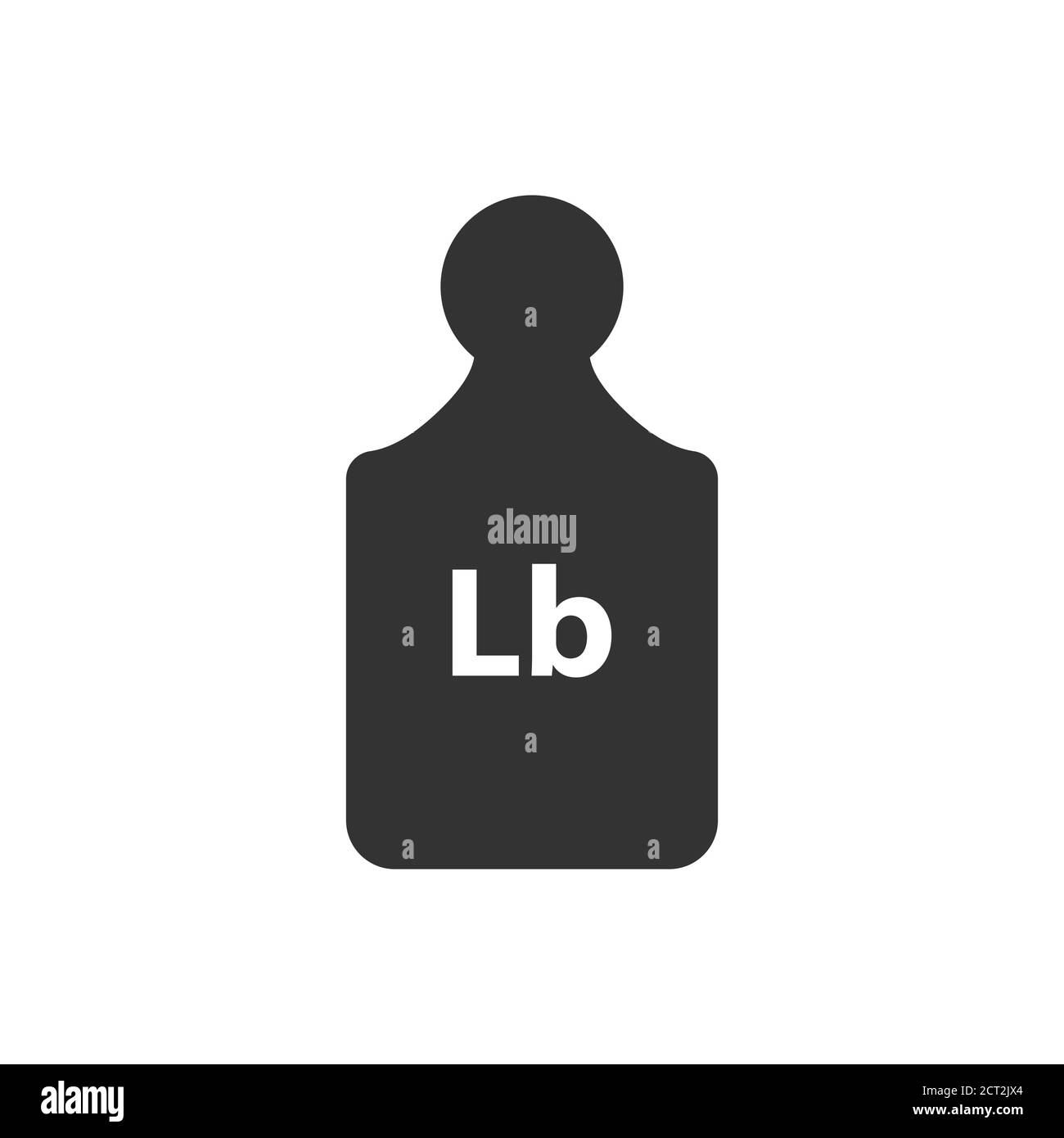 Lb, lbs peso masa negro simple icono plano Ilustración del Vector