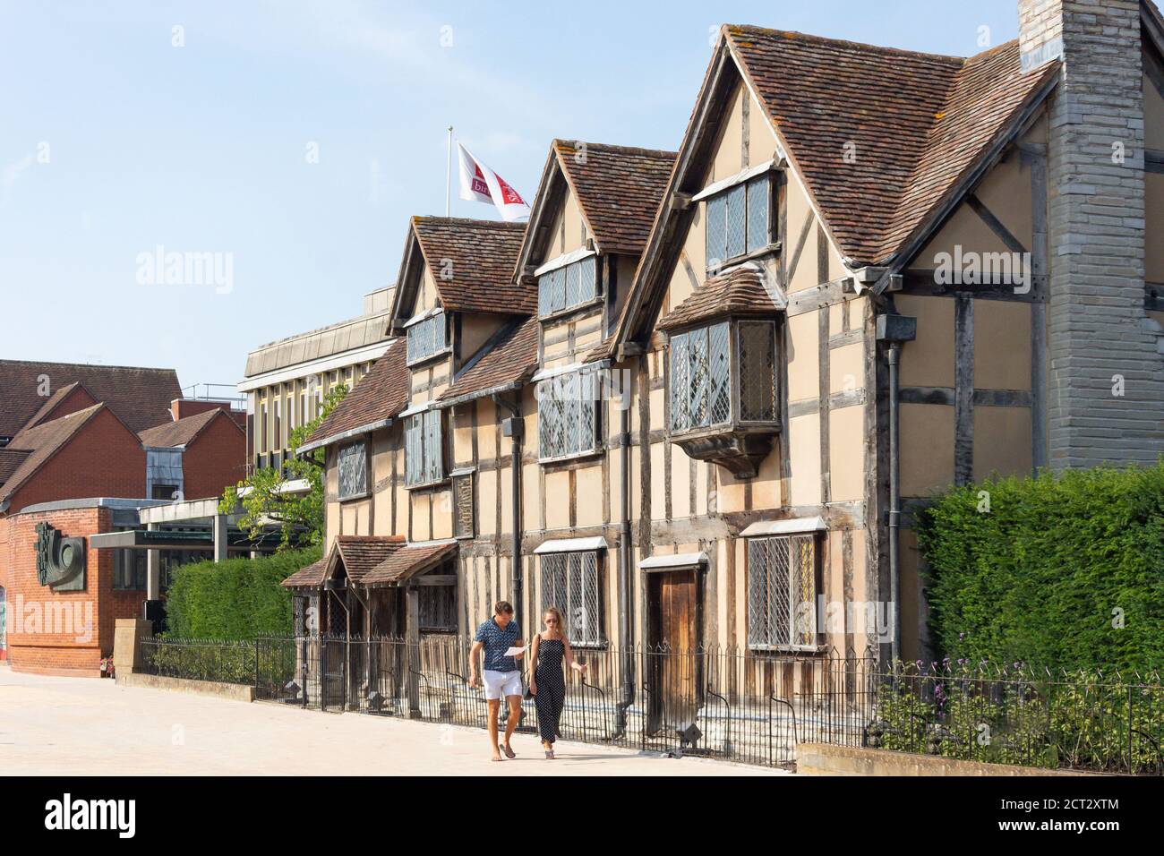 Lugar de nacimiento de Shakespeare, Henley Street, Stratford-upon-Avon, Warwickshire, Inglaterra, Reino Unido Foto de stock
