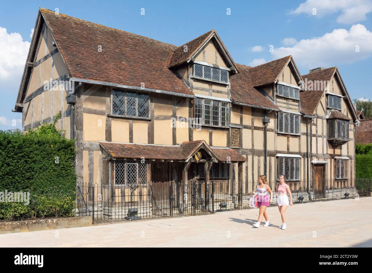 Lugar de nacimiento de Shakespeare, Henley Street, Stratford-upon-Avon, Warwickshire, Inglaterra, Reino Unido Foto de stock