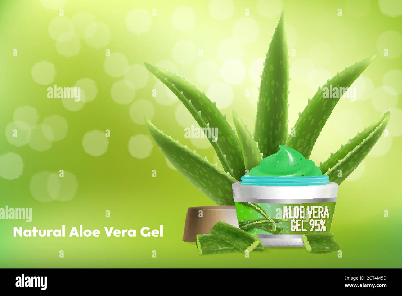 Aloe vera gel vector publicidad poster plantilla Imagen Vector de stock -  Alamy