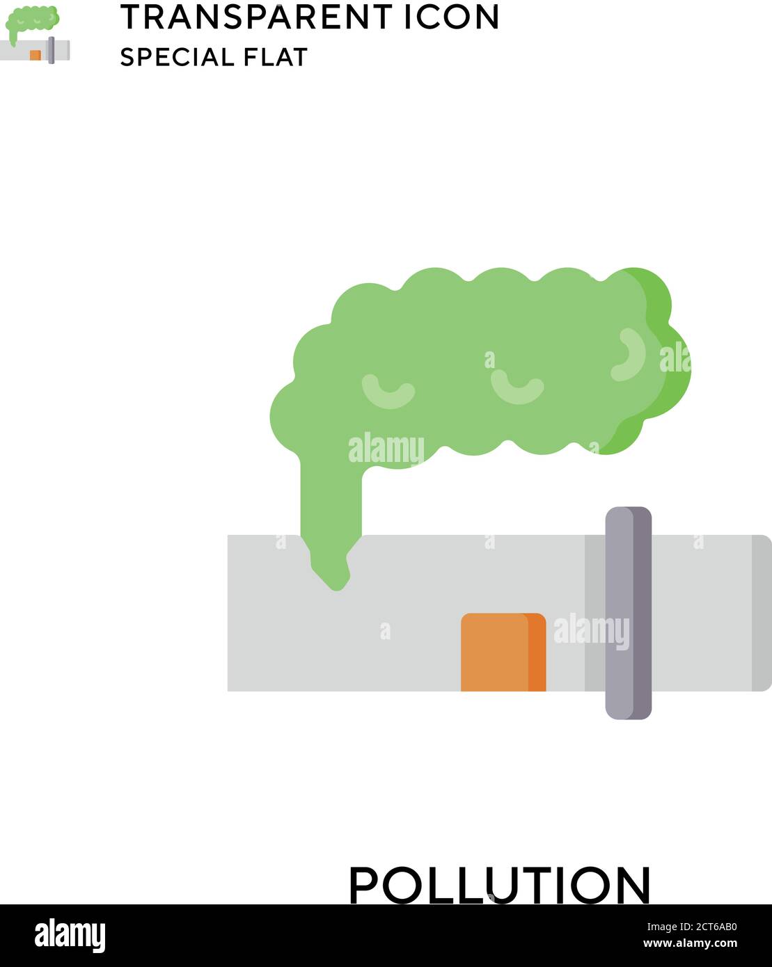 Icono de vector de contaminación. Ilustración de estilo plano. EPS 10 vector. Ilustración del Vector