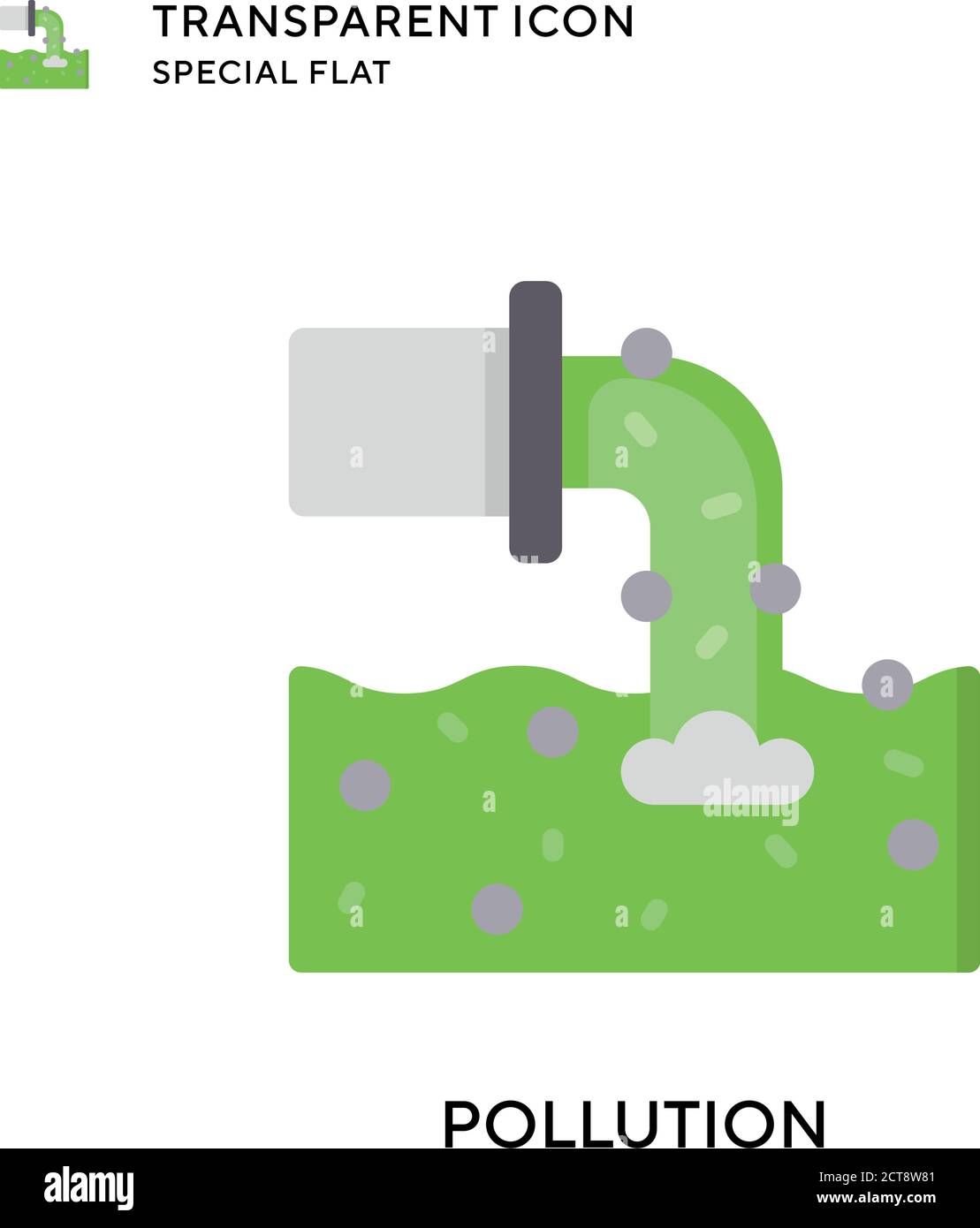 Icono de vector de contaminación. Ilustración de estilo plano. EPS 10 vector. Ilustración del Vector