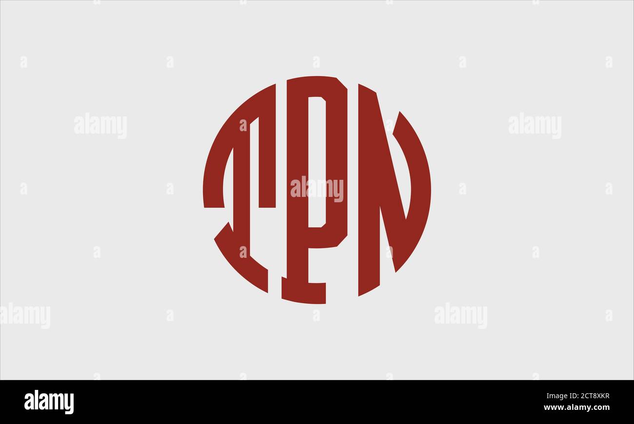 Patrón de logo vectorial de monograma de emblema de TPN Ilustración del Vector