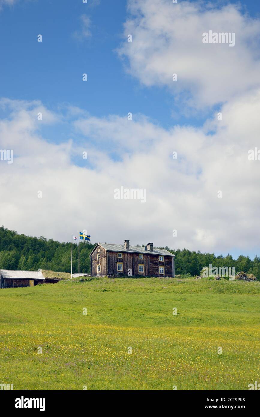 Suecia, Vilhelmina, casa a lo largo del bastidor Vildmarksvaegen Foto de stock