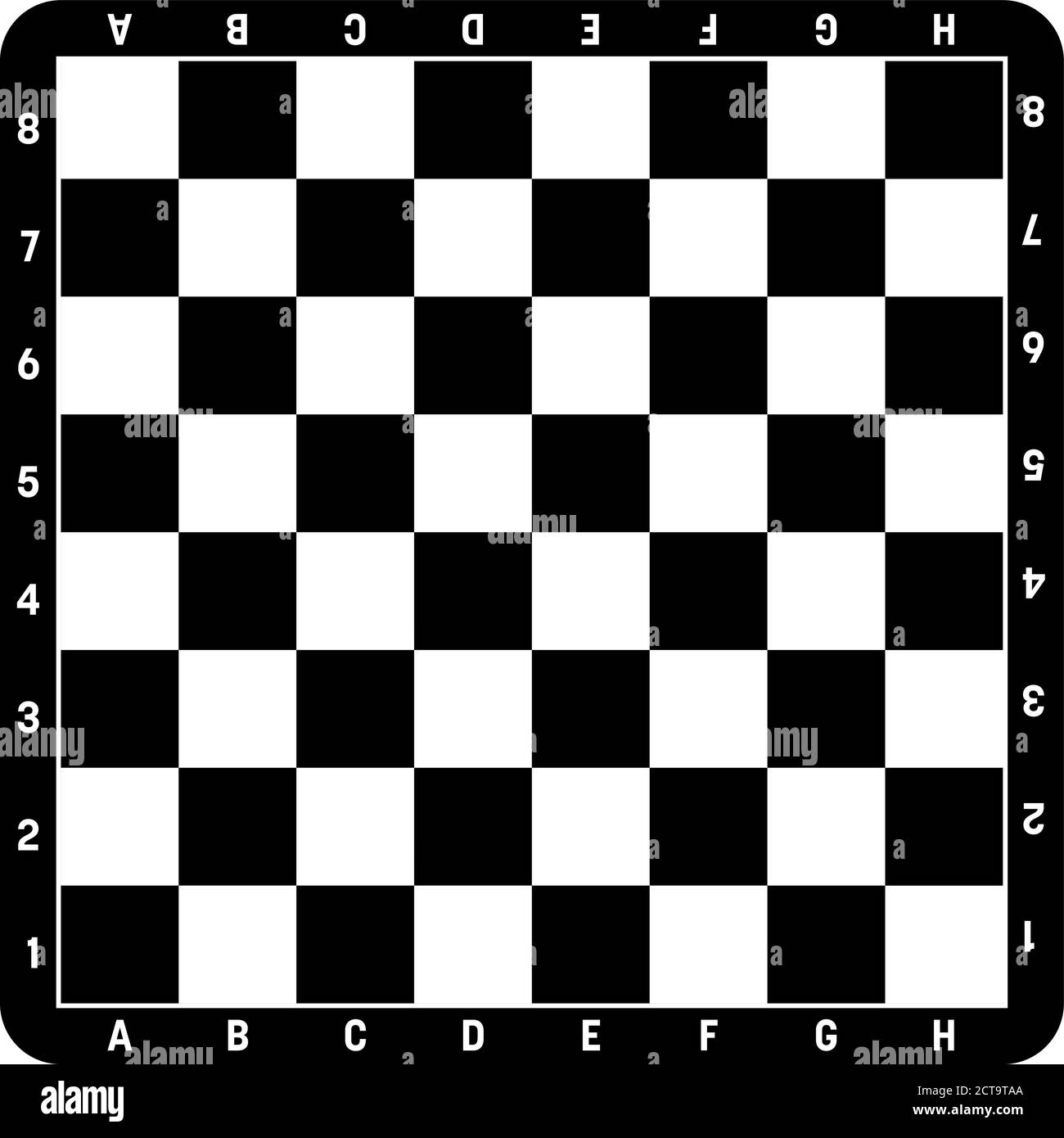 Tablero de ajedrez en blanco y negro. Juego de mesa para el ocio o deporte de ajedrez. Ilustración vectorial. Ilustración del Vector