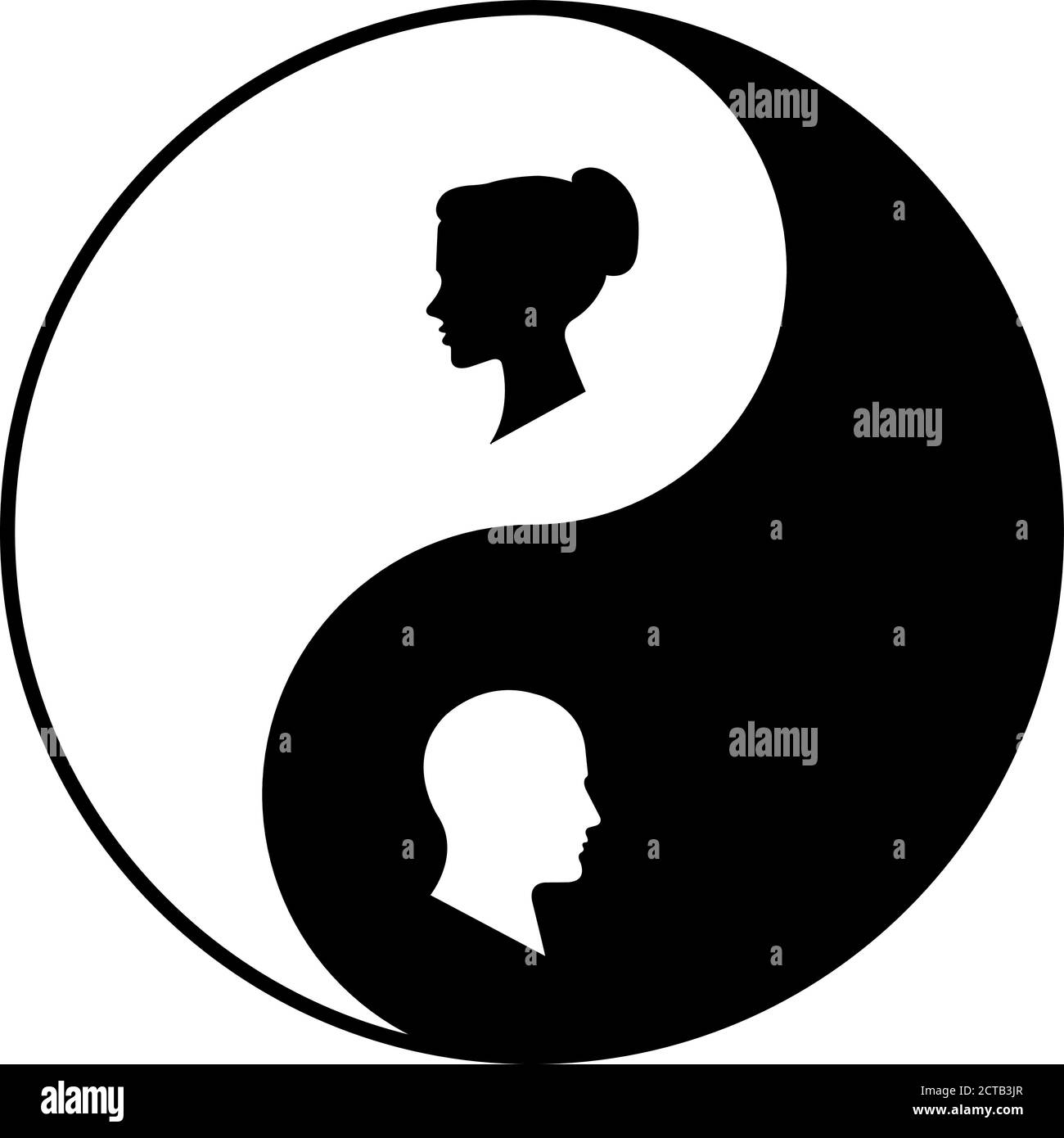 Yin yang símbolo de armonía y equilibrio entre hombre y mujer Imagen Vector  de stock - Alamy