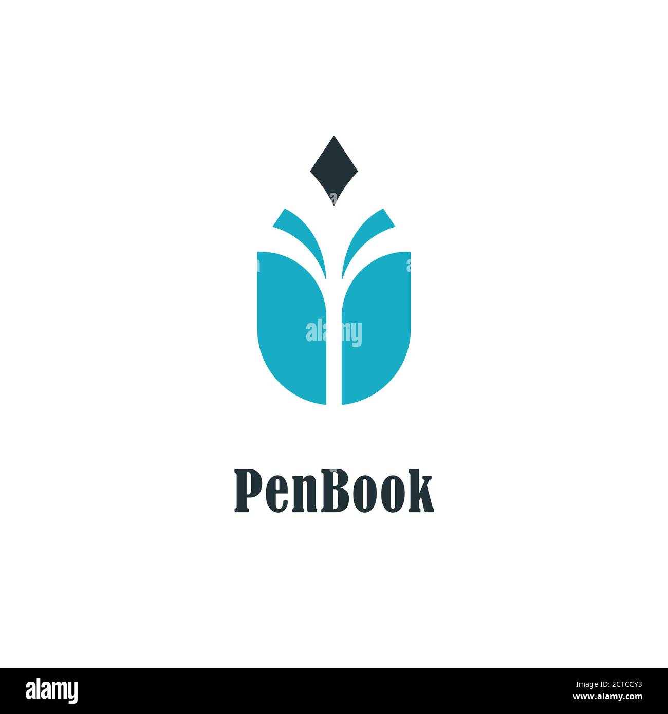 Logotipo de lápiz con símbolo de libro. Diseños de logotipos vectoriales para librerías, autores e instituciones educativas. Ilustración del Vector