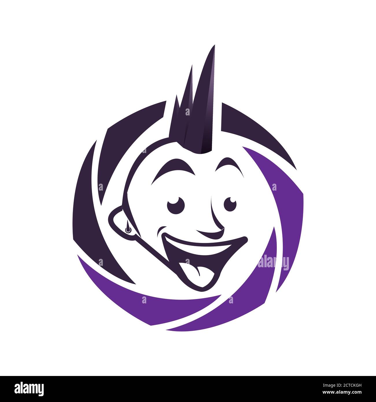Cabeza De Bebe Punk Logotipo Diseno Vector Grafico Concepto Ilustraciones Imagen Vector De Stock Alamy