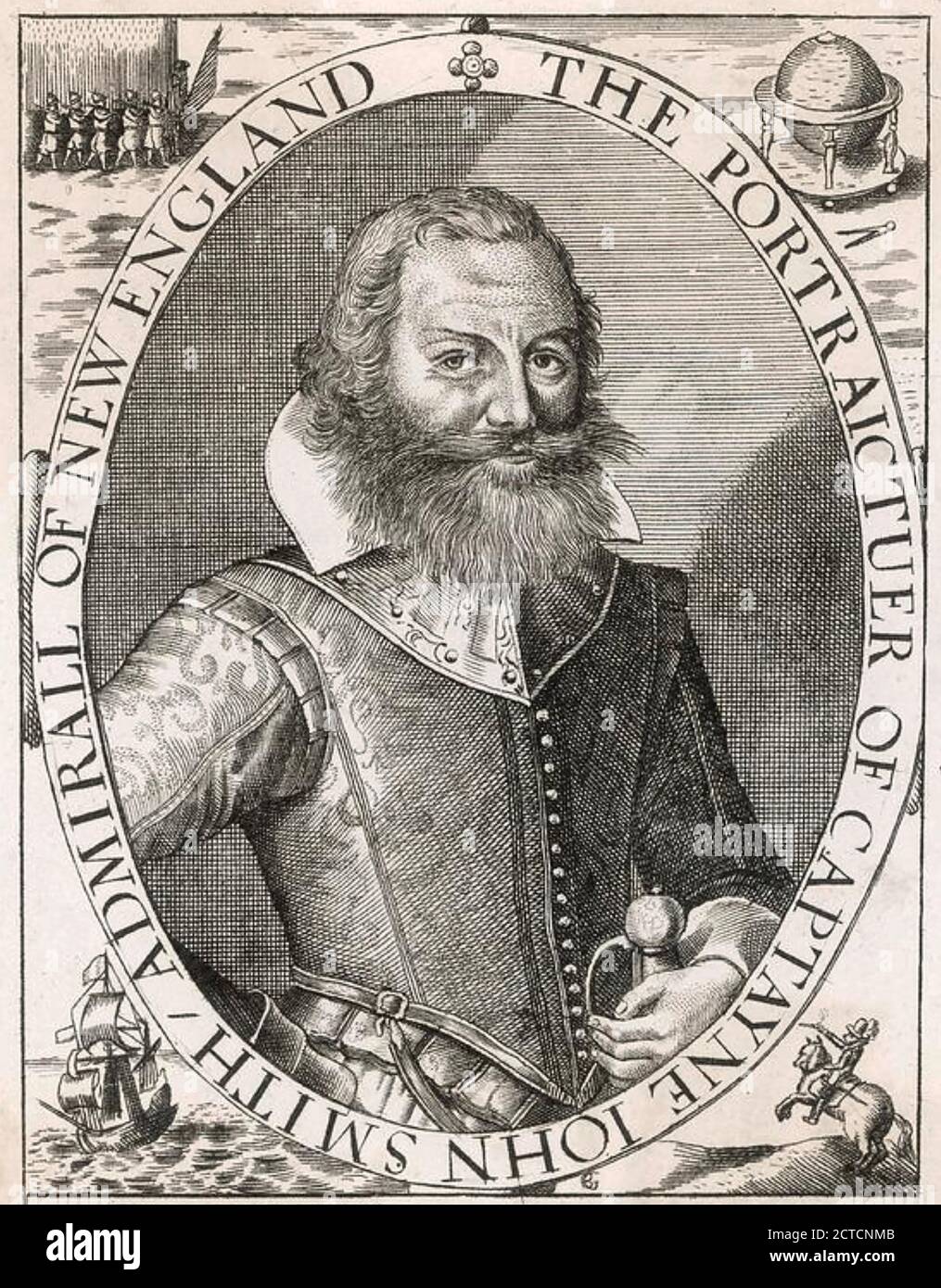 JOHN SMITH (1580-1631) soldado inglés, explorador y gobernador colonial Foto de stock