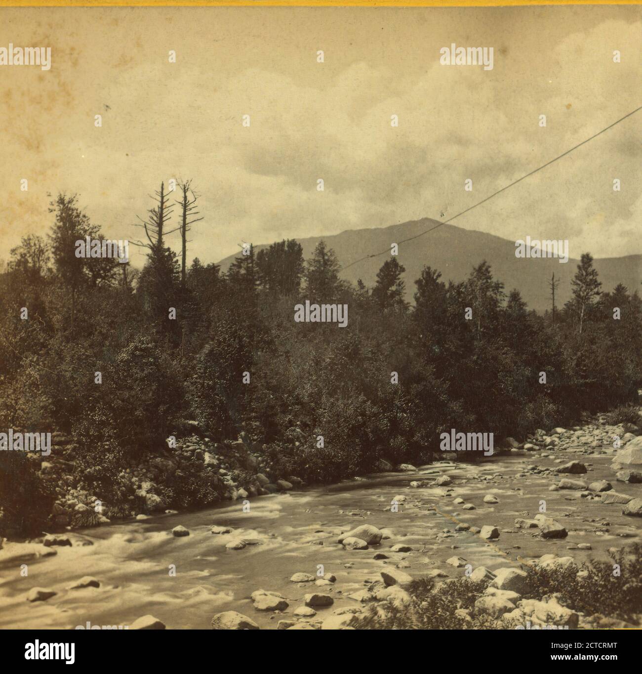 Mts. Madison y Adams, desde Peabody Bridge, Glen Road, N.H., Soule, John P. (1827-1904), New Hampshire, White Mountains (N.H. y yo Foto de stock