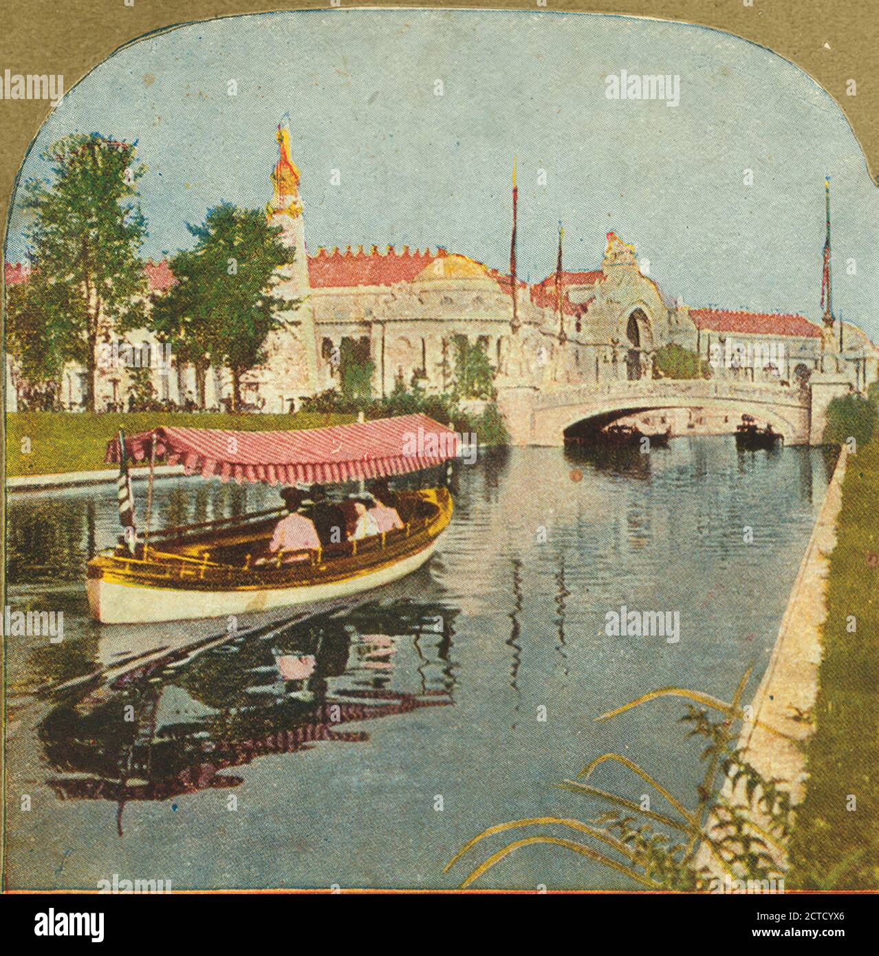 West Lagoon, World's Fair, St. Louis., 1904, Exhibiciones, Barcos, Missouri, Saint-Louis Foto de stock