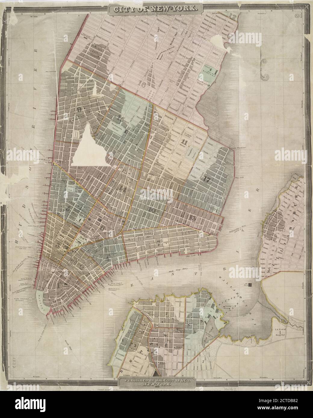 Ciudad de Nueva York, imagen fija, Mapas, 1837, Burr, David H. (1803-1875 ), S. Stiles & Co Foto de stock