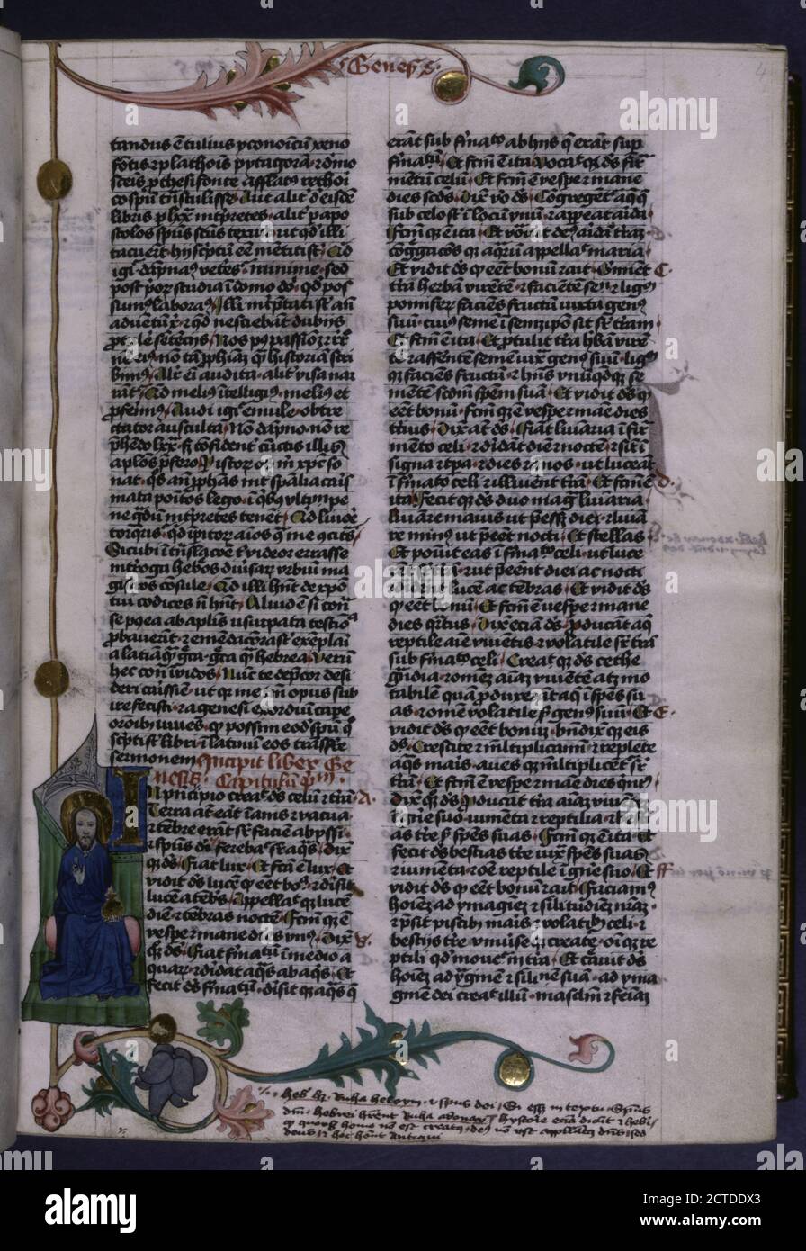 Miniatura de Cristo, nombre del libro en la parte superior de la página., imagen fija, Libros religiosos, 1450 - 1475 Foto de stock