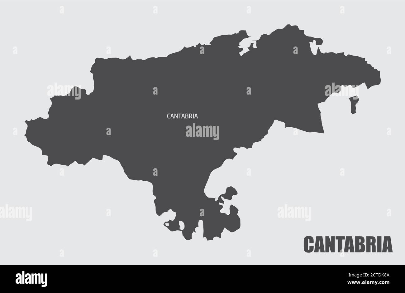 Mapa de la región de Cantabria Ilustración del Vector
