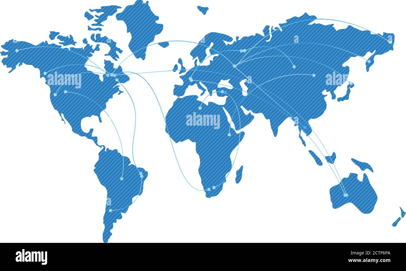 Mapa del mundo con muchas chinchetas en diferentes países y continentes.  Viajes internacionales Fotografía de stock - Alamy