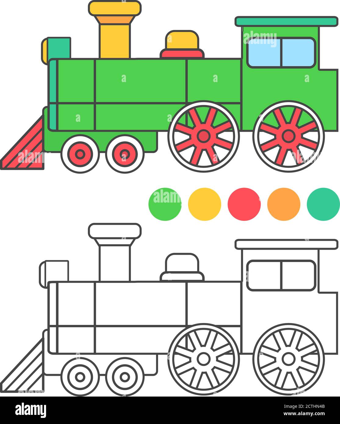 Siete Arábica Simetría Libro para colorear para niños. Transport.Juego educativo para niños  locomotora de vapor ferrocarril Imagen Vector de stock - Alamy