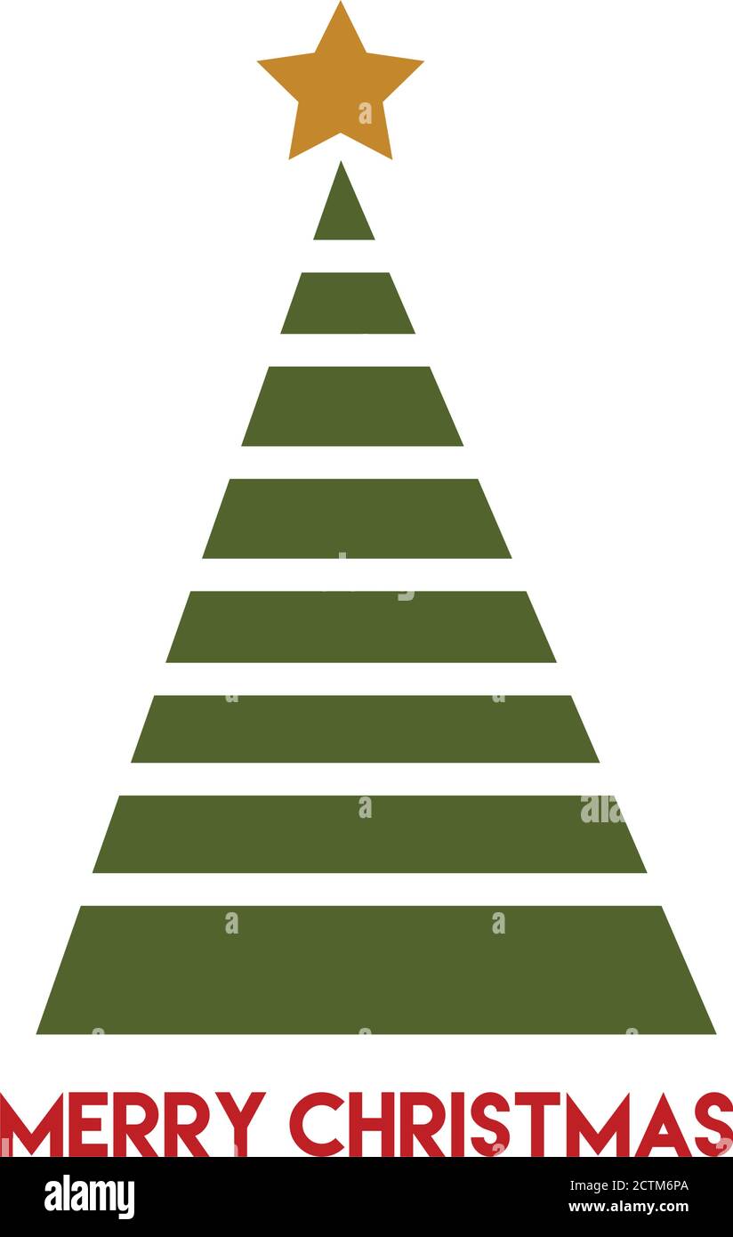 Diseño de plantilla de árbol de Navidad para imprimir o usar como póster,  tarjeta, volante o camiseta Imagen Vector de stock - Alamy