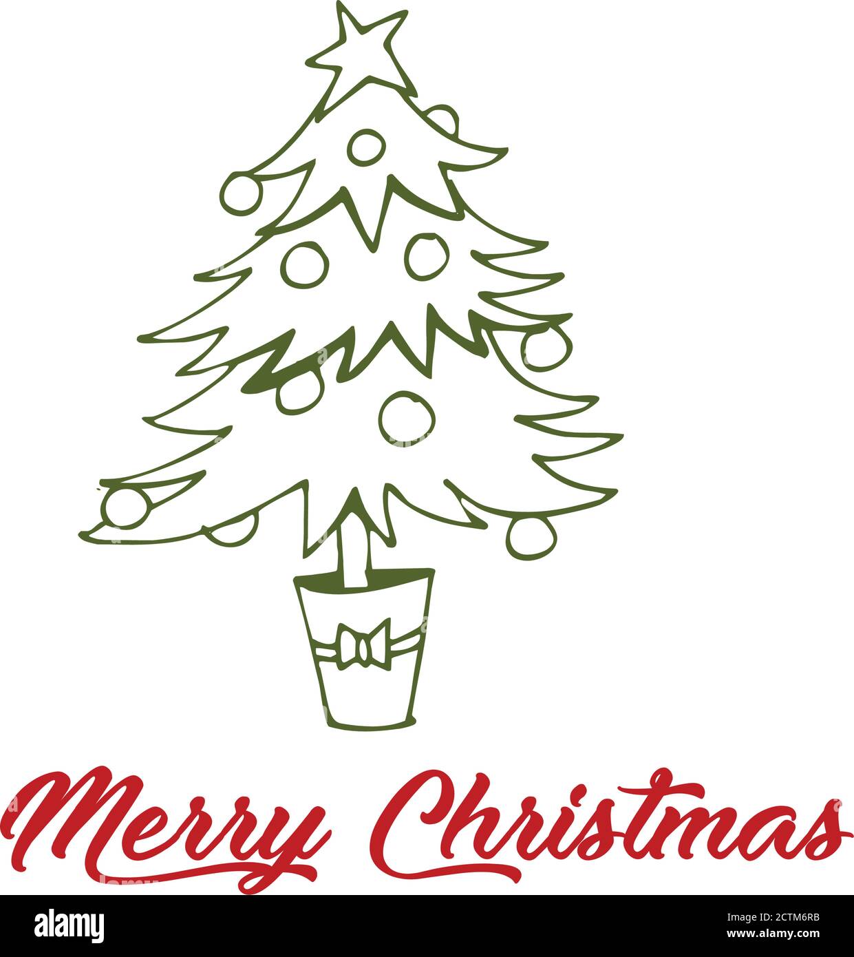 Diseño de plantilla de árbol de Navidad para imprimir o usar como póster,  tarjeta, volante o camiseta Imagen Vector de stock - Alamy